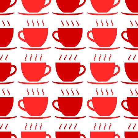 Red hot cups seamless pattern illustrationのイラスト素材