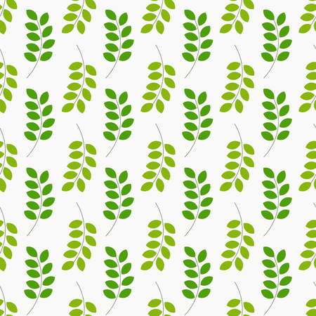 Green leaves seamless pattern. Vector illustrationのイラスト素材
