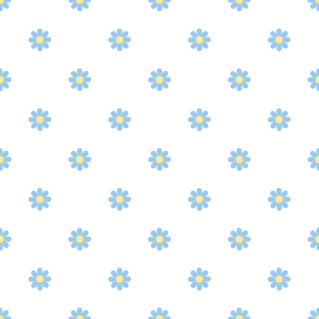 Blue daisy flower seamless pattern. Vector illustrationのイラスト素材