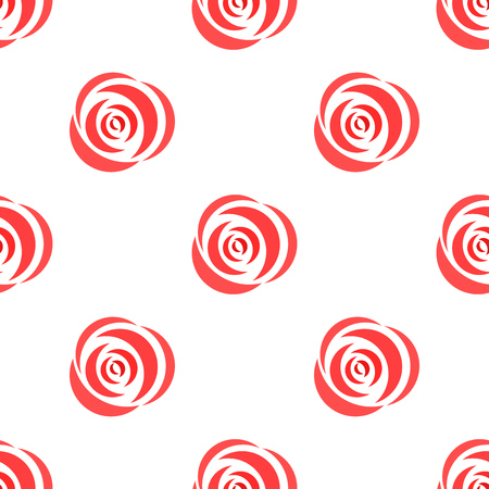 Red rose flower seamless pattern. Vector illustrationのイラスト素材