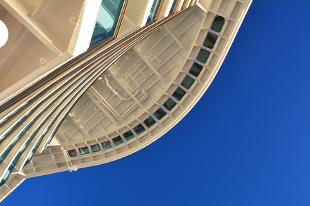 Glass floor bridge on the cruise shipの写真素材