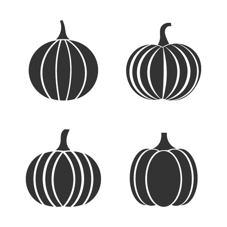 Set of autumn pumpkin icons. Vector illustrationのイラスト素材