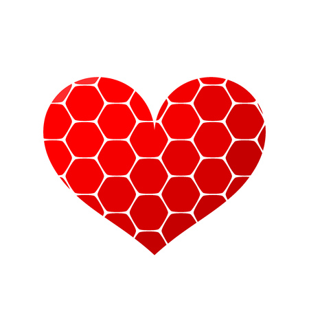 Red heart icon. Vector illustrationのイラスト素材