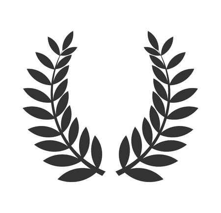 Laurel wreath black icon. Vector illustrationのイラスト素材