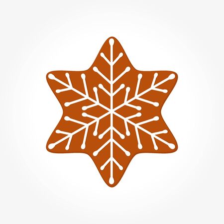 Christmas gingerbread cookie star. Vector illustrationのイラスト素材