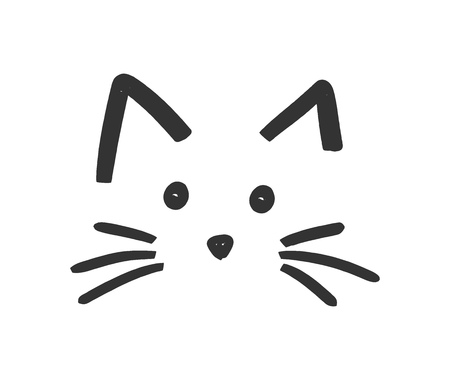 Cute cat face icon. Vector illustrationのイラスト素材