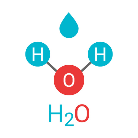 Water molecule H2O. Vector illustrationのイラスト素材