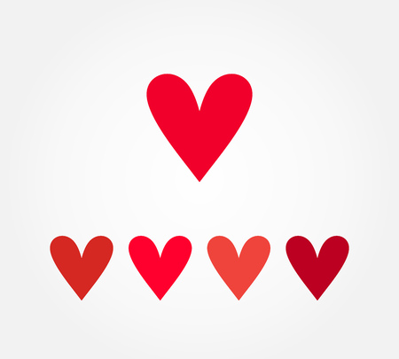 Red hearts icons. Vector illustrationのイラスト素材