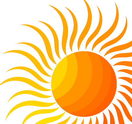 The sun  Vector illustration isolated on plain background.のイラスト素材