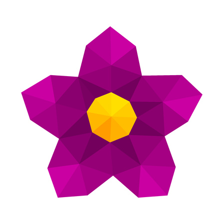 Abstract low poly geometric purple flower Vector illustrationのイラスト素材