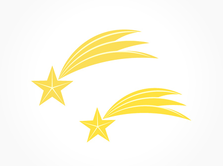 Two shooting stars. Vector illustrationのイラスト素材