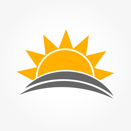 Sunset sun icon. Vector illustrationのイラスト素材