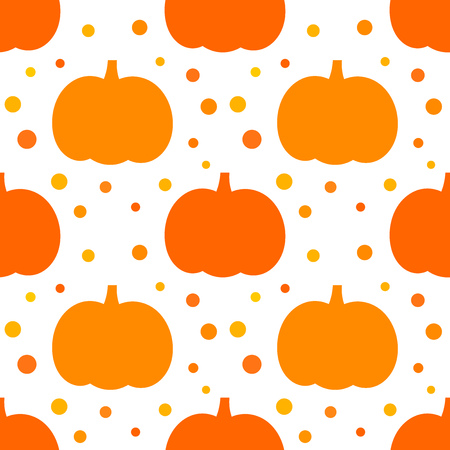 Autumn pumpkins seamless pattern.Vector illustrationのイラスト素材
