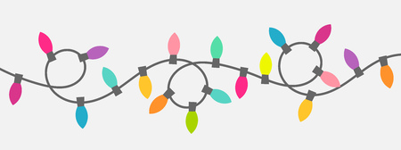 Christmas lights string. Vector illustrationのイラスト素材