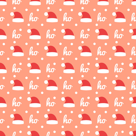 Santa Claus hat seamless holiday pattern. Vector illustrationのイラスト素材