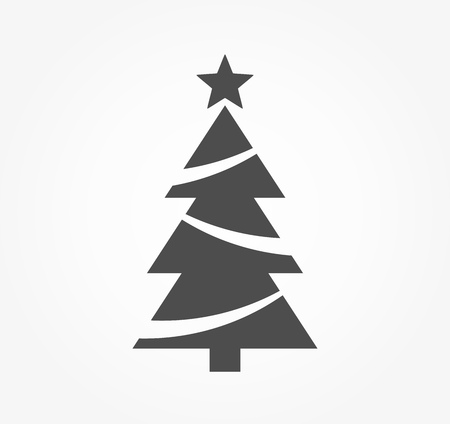 Christmas tree with star shape icon. Vector illustrationのイラスト素材