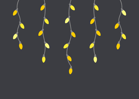 Christmas yellow lights background. Vector illustration.のイラスト素材