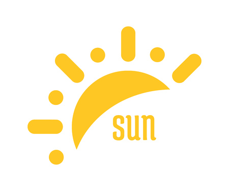Sun icon logo symbol. Vector illustration.のイラスト素材