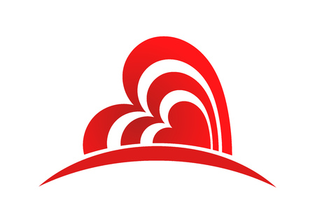 Red heart logo symbol. Vector illustration.のイラスト素材