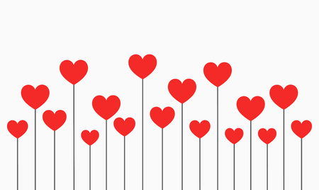 Red hearts baloons. Vector illustrationのイラスト素材