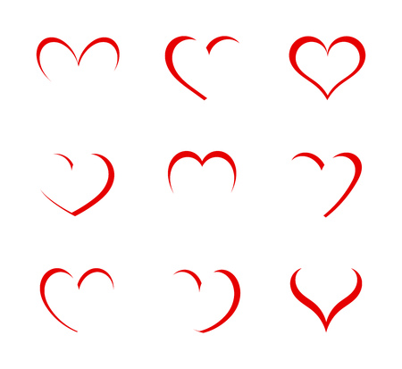 Heart shapes symbols. Vector illustration.のイラスト素材