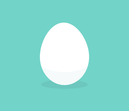 White egg on blue background simple flat icon. Vector illustrationのイラスト素材