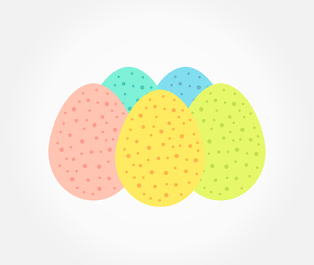 Group of colorful Easter eggs. Vector illustration.のイラスト素材