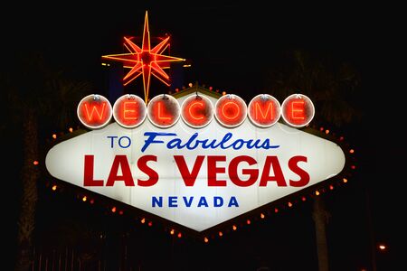 Welcome to Fabulous Las Vegas, Nevada sign on the Strip.の写真素材