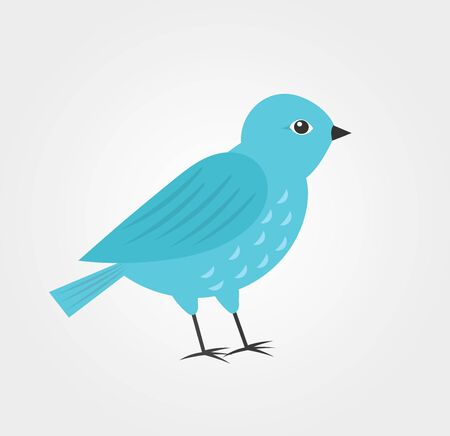 Blue bird icon, flat design vector illustation.のイラスト素材
