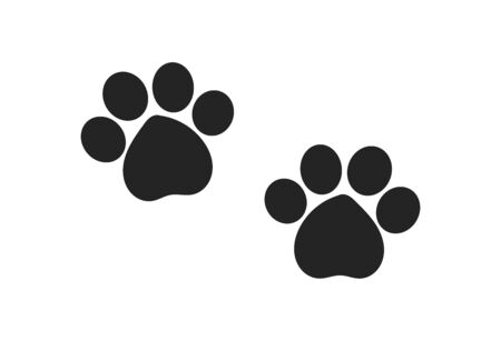 Two paw prints icons. Vector illustration.のイラスト素材