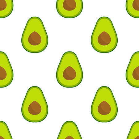 Avocado seamless pattern. Vector illustration.のイラスト素材