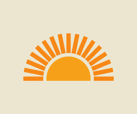 Sunset sun icon. Vector illustration.のイラスト素材
