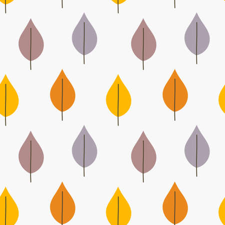 Autumn leaves flat seamless pattern. Vector illustration.のイラスト素材