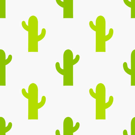 Saguaro cactus seamless pattern. Vector illustration.
