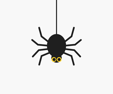Cute hanging spider. Halloween vector illustration.のイラスト素材
