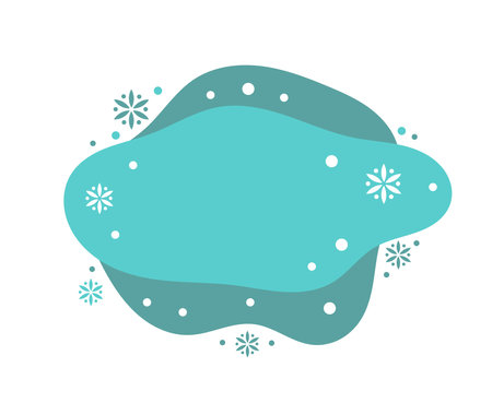 Winter snowflakes blue amoeba banner. Vector illustration.のイラスト素材