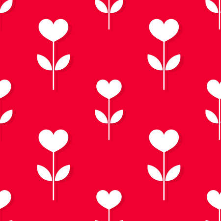 Cute hearts flowers seamless pattern. Vector illustration.のイラスト素材