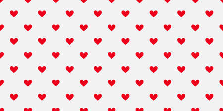 Red hearts flat design pattern. Vector illustration.