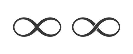 Infinity loop shape symbol icons on white background. Vector illustration.のイラスト素材