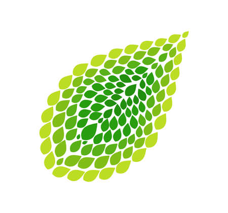 Green leaf symbol. Abstract leaf shape. Vector illustration.のイラスト素材