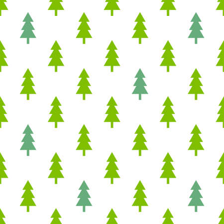 Christmas trees green seamless pattern. Vector illustration.