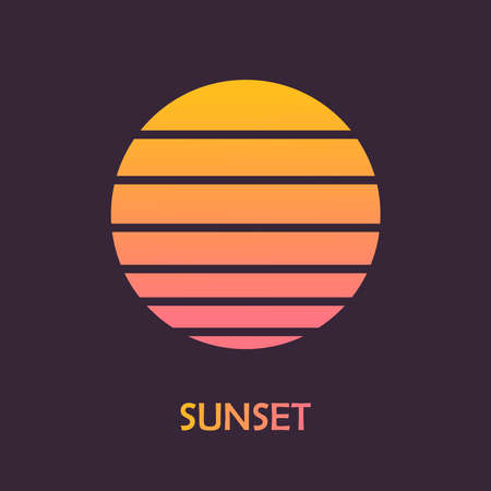 Sunset sun symbol background. Vector illustration.のイラスト素材
