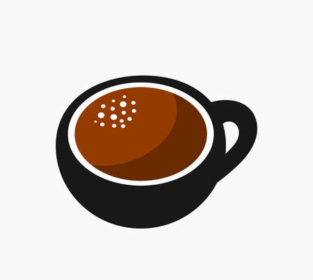 Coffee cup icon, black espresso coffee. Vector illustration.のイラスト素材
