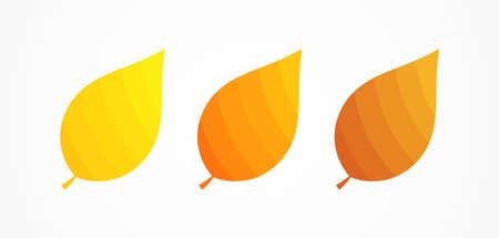 Three autumn leaves colors. Vector illustration.のイラスト素材