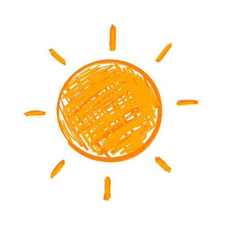Sun symbol hand drawn illustration.の写真素材