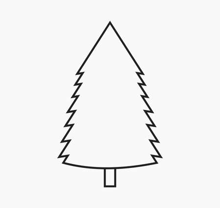 Christmas tree line icon. Vector illustration.のイラスト素材
