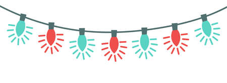 Christmas lights isolated on white background. Vector illustration.のイラスト素材