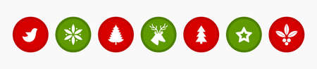 Christmas flat design elements collection. Vector illustrationのイラスト素材
