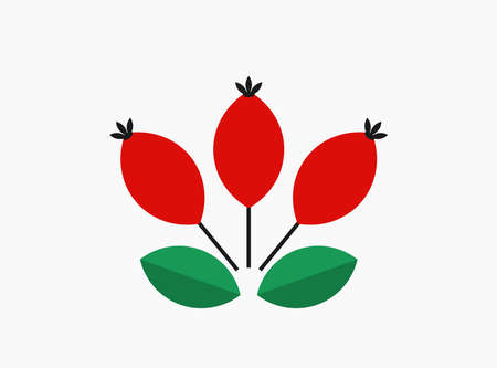 Rose hip branch icon. Vector illustration.のイラスト素材