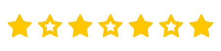 Yellow stars icons border. Vector illustrationのイラスト素材